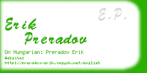 erik preradov business card